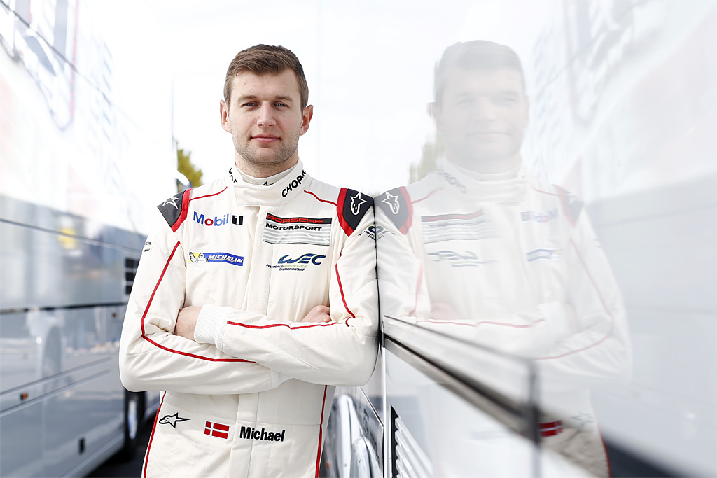 Porsche fabrikskører Michael Christensen er tilfreds efter FIA verdensmesterskabsseriens officielle test på Paul Ricard
(Foto: Porsche PR)